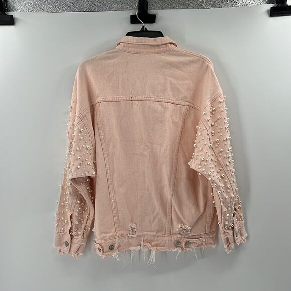 Sunset & Spring Embellished Denim Jacket - Pink - Small - New with tags - Picture 8 of 8